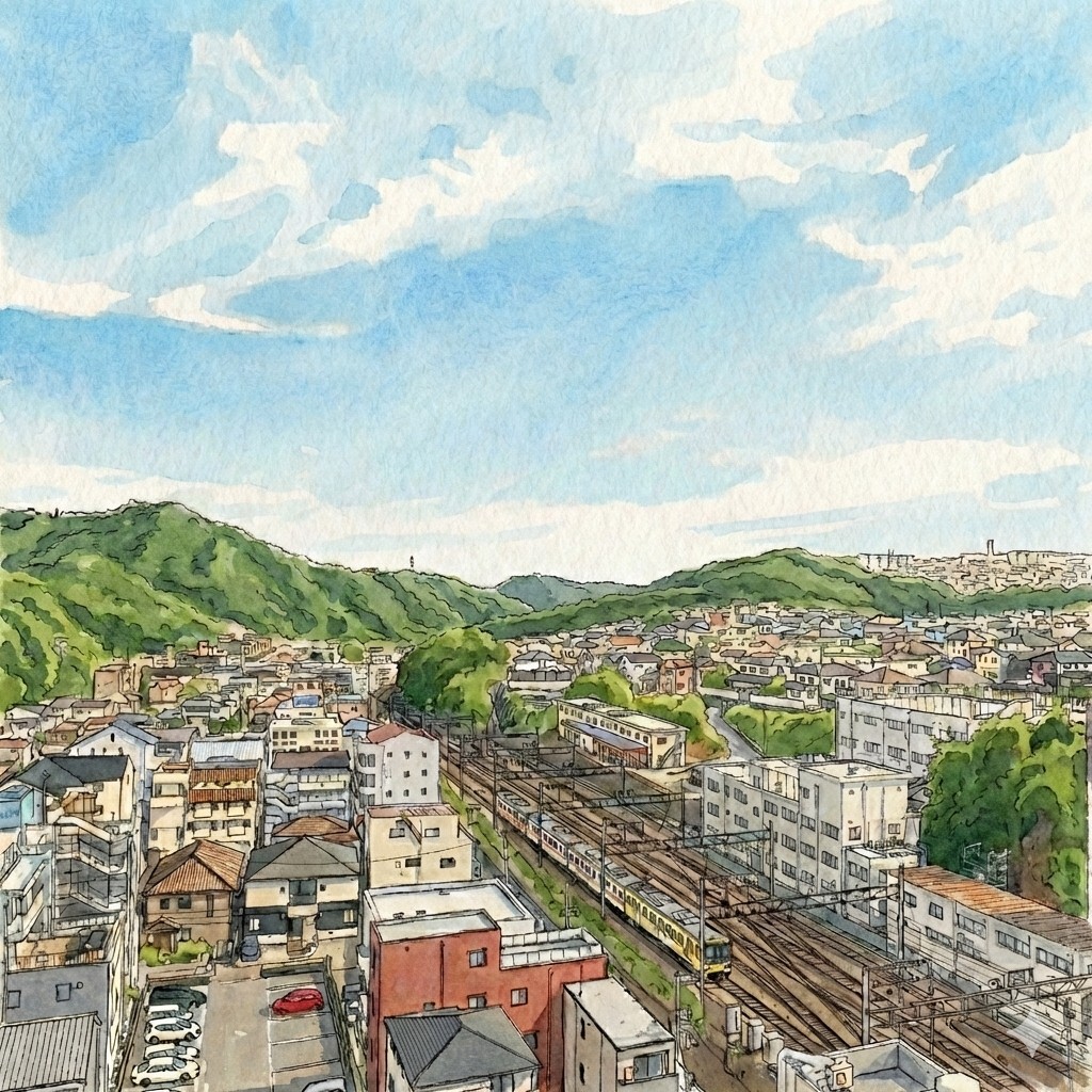 鈴蘭台駅前の風景